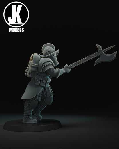 Papal Halberdier Running Miniature - JK Remo Models
