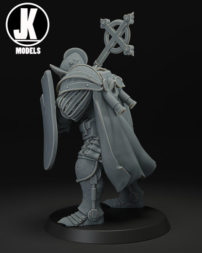 Papal Heavy Infantry Mace Shield Miniature - JK Remo Models