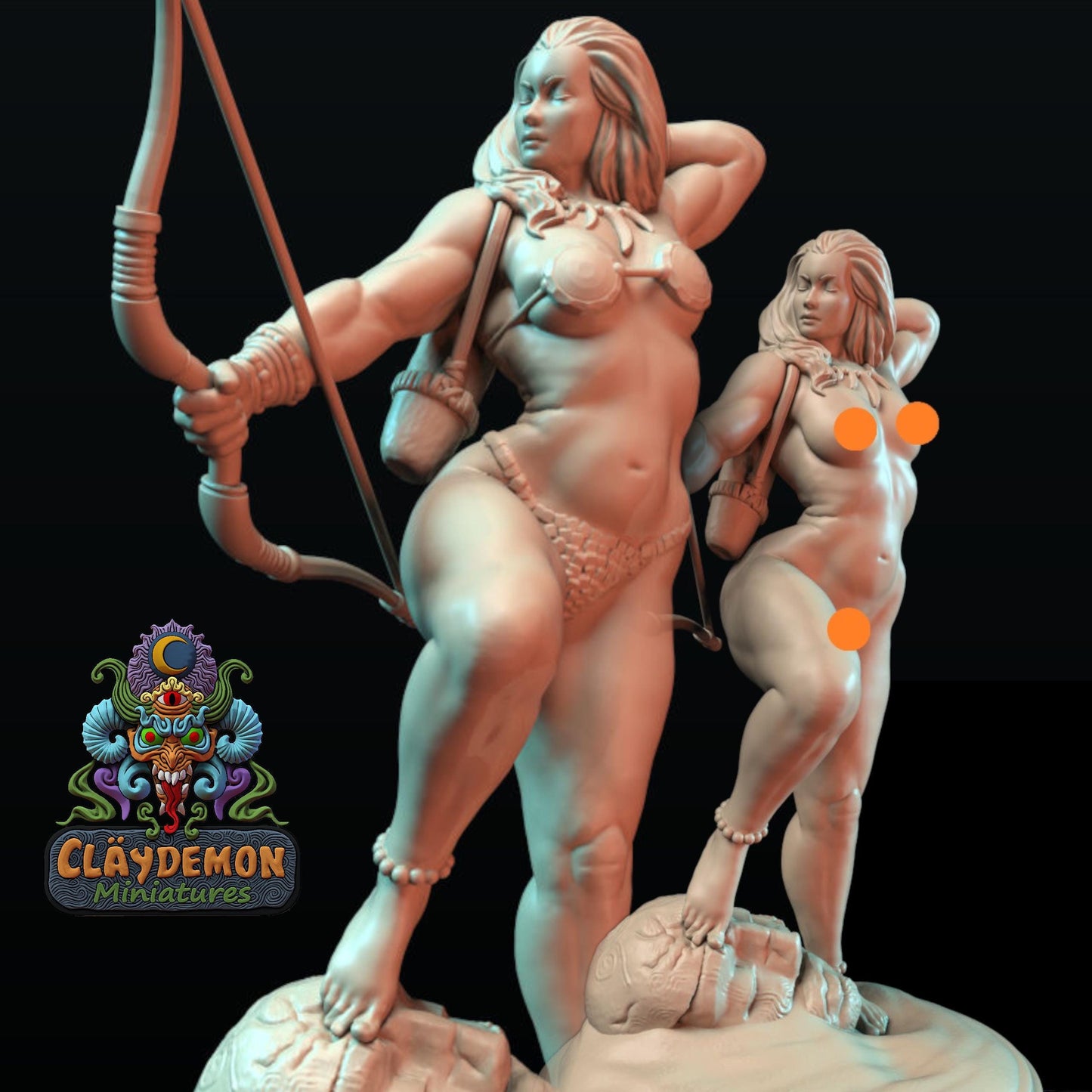 Flavia the Archer Woman Miniature - by Claydemon Miniatures