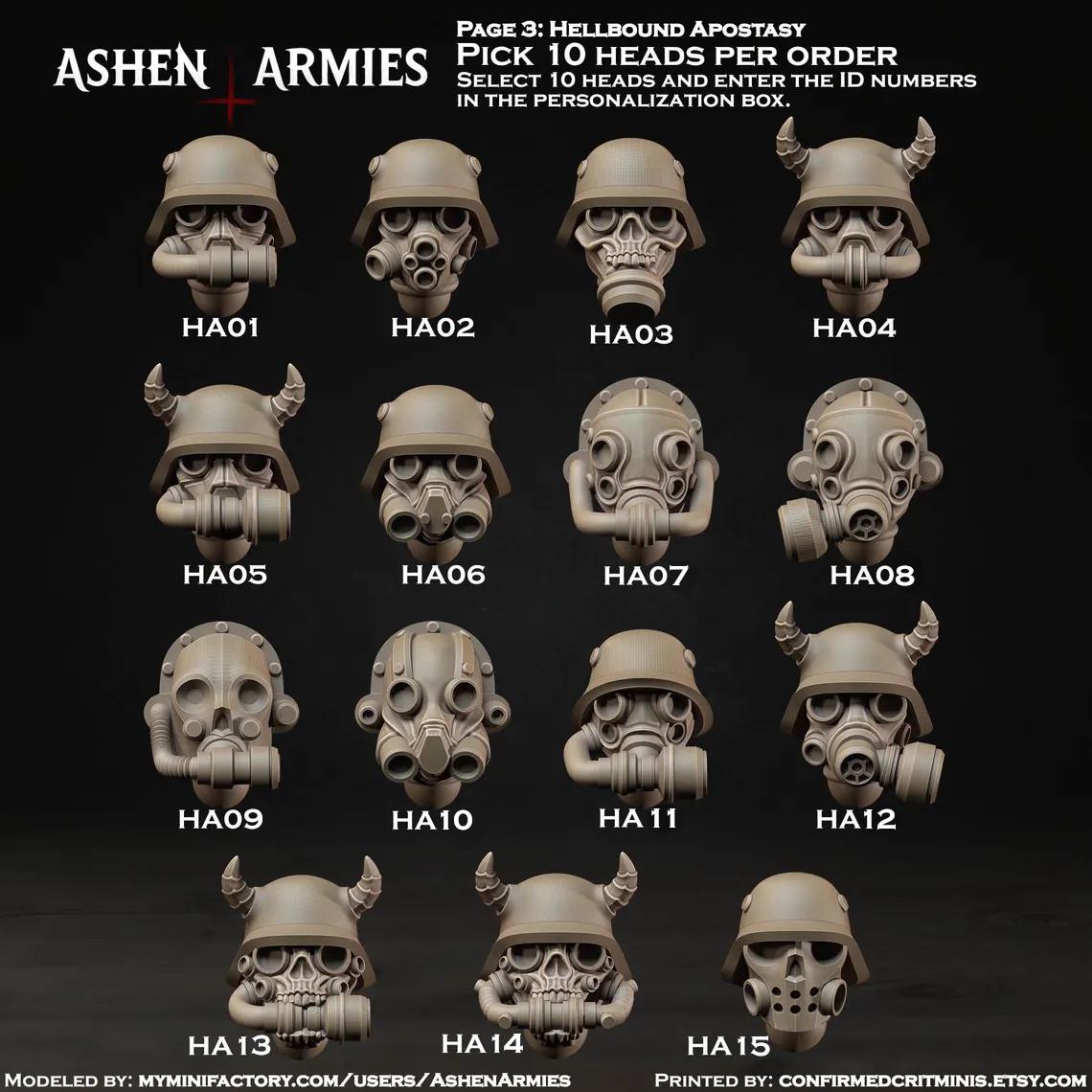 Kitbash Heads for Grimdark Trench Warfare - Ashen Armies by Bite the Bullet