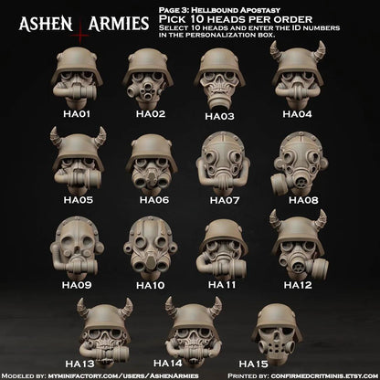 Kitbash Heads for Grimdark Trench Warfare - Ashen Armies by Bite the Bullet