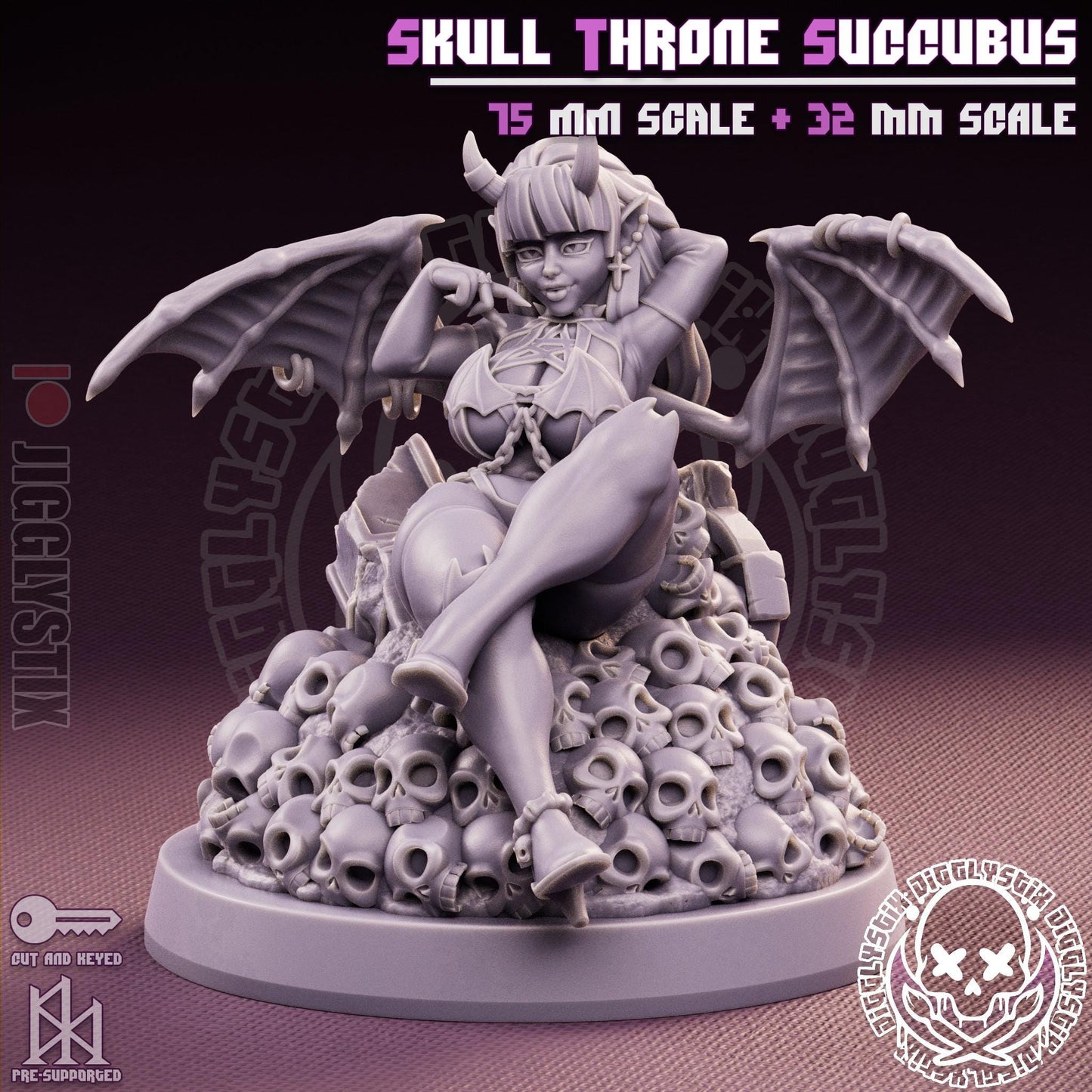 Skull Throne Milf Succubus Miniature - by Jigglystix