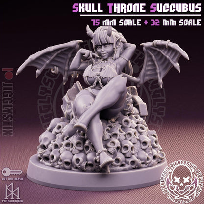 Skull Throne Milf Succubus Miniature - by Jigglystix