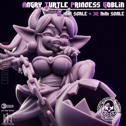 Angry Turtle Princess Goblin Miniature - by Jigglystix
