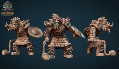 Boar Warrior Beastman Miniature - by Claydemon Miniatures