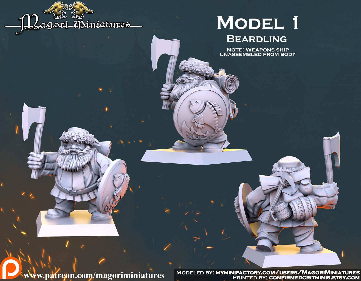 Dwarven Treasure Hunter Miniatures - by Magori Miniatures