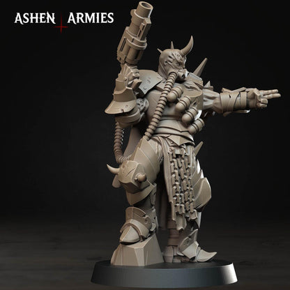 Hellbound Apostasy Anointed Heavy Infantry Grenade Launcher 01 Miniature - Ashen Armies by Bite the Bullet