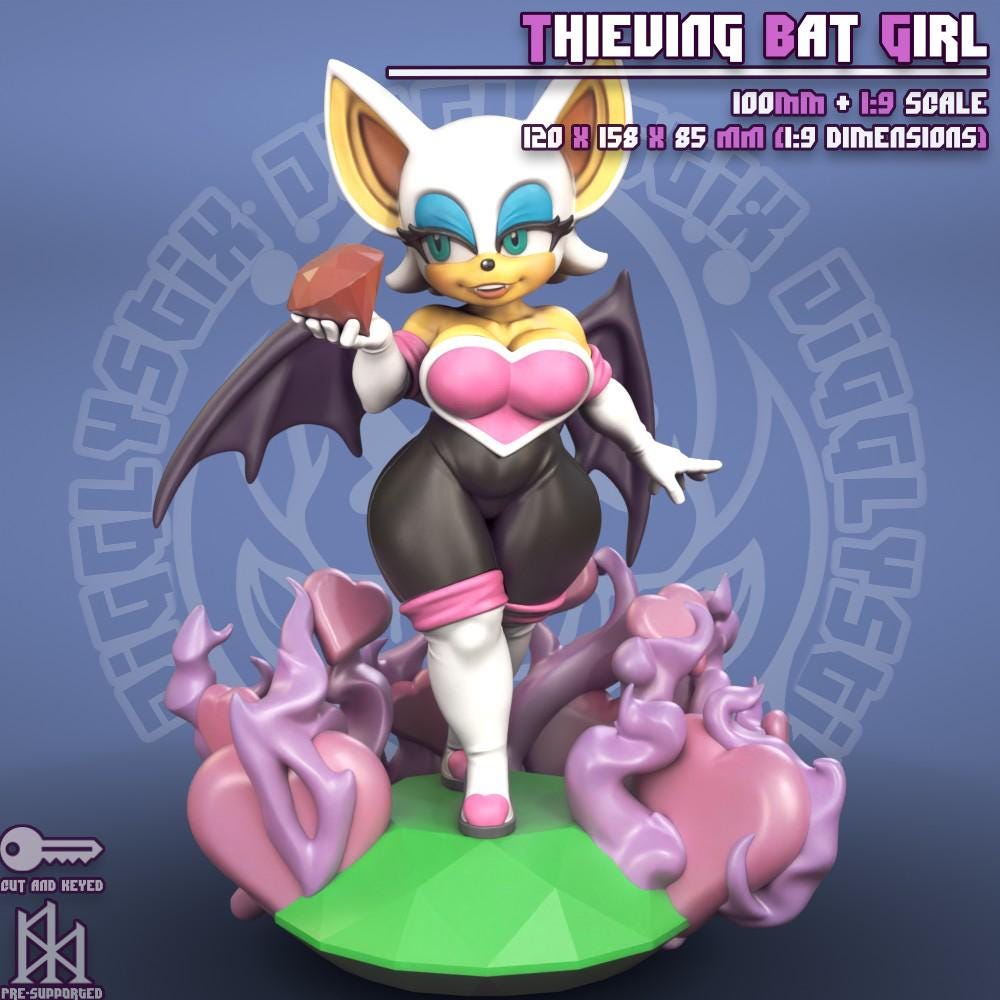 Thieving Bat Girl Miniature - by Jigglystix