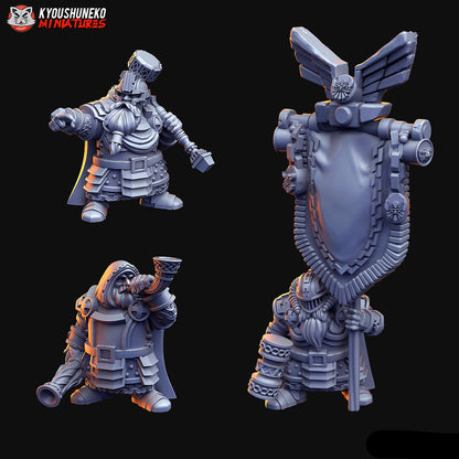 Dwarf Command Group Miniatures - by Kyoushuneko Miniatures