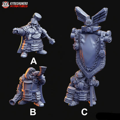 Dwarf Command Group Miniatures - by Kyoushuneko Miniatures