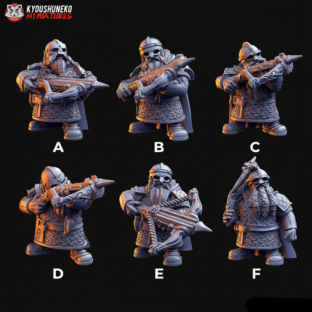 Dwarf Crossbowmen Miniatures - by Kyoushuneko Miniatures
