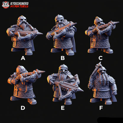 Dwarf Crossbowmen Miniatures - by Kyoushuneko Miniatures