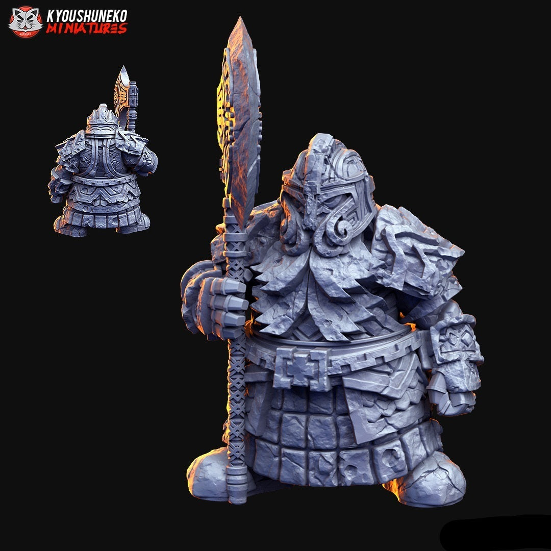 Dwarf Gatekeeper Golem Miniature C - by Kyoushuneko Miniatures