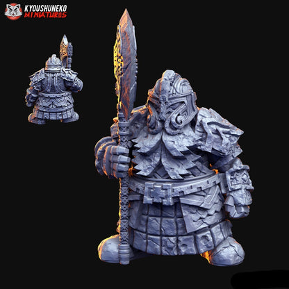 Dwarf Gatekeeper Golem Miniature C - by Kyoushuneko Miniatures