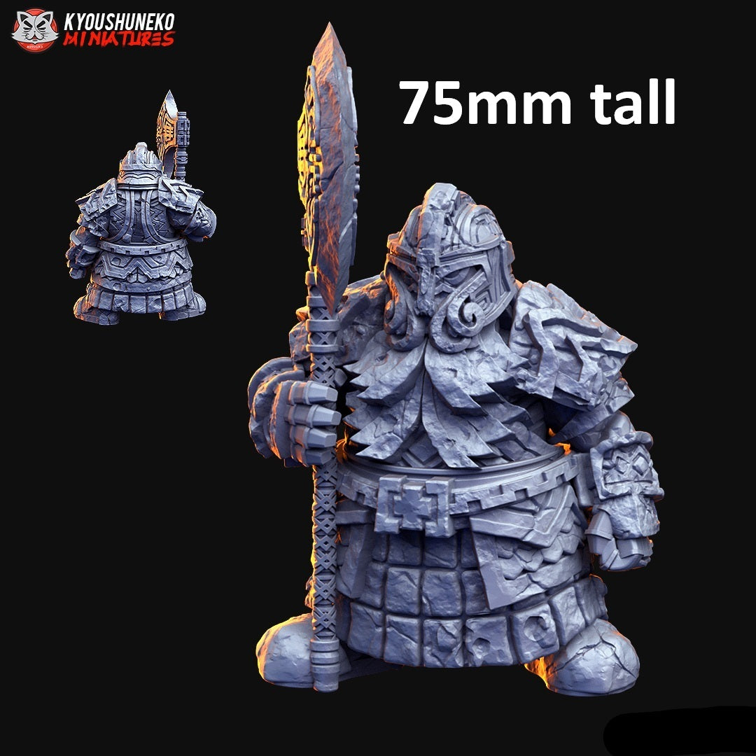 Dwarf Gatekeeper Golem Miniature C - by Kyoushuneko Miniatures