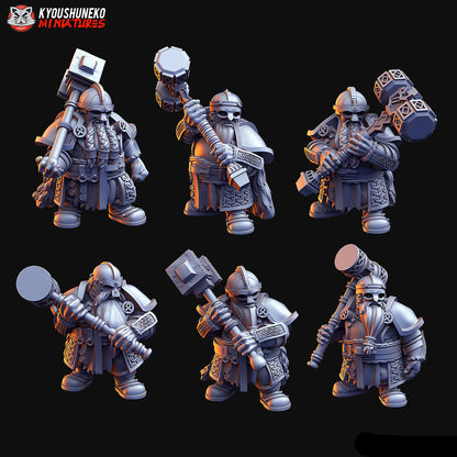 Dwarf Great Hammermen Miniatures - by Kyoushuneko Miniatures