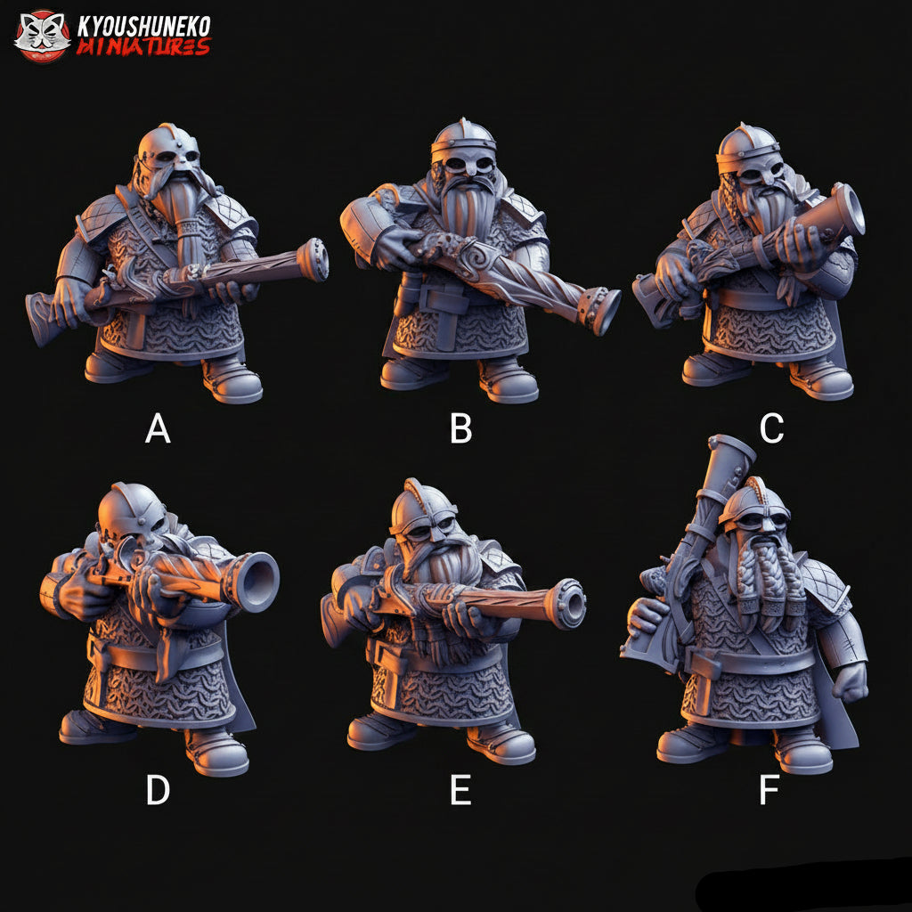 Dwarf Mustkenmen Miniatures - by Kyoushuneko Miniatures
