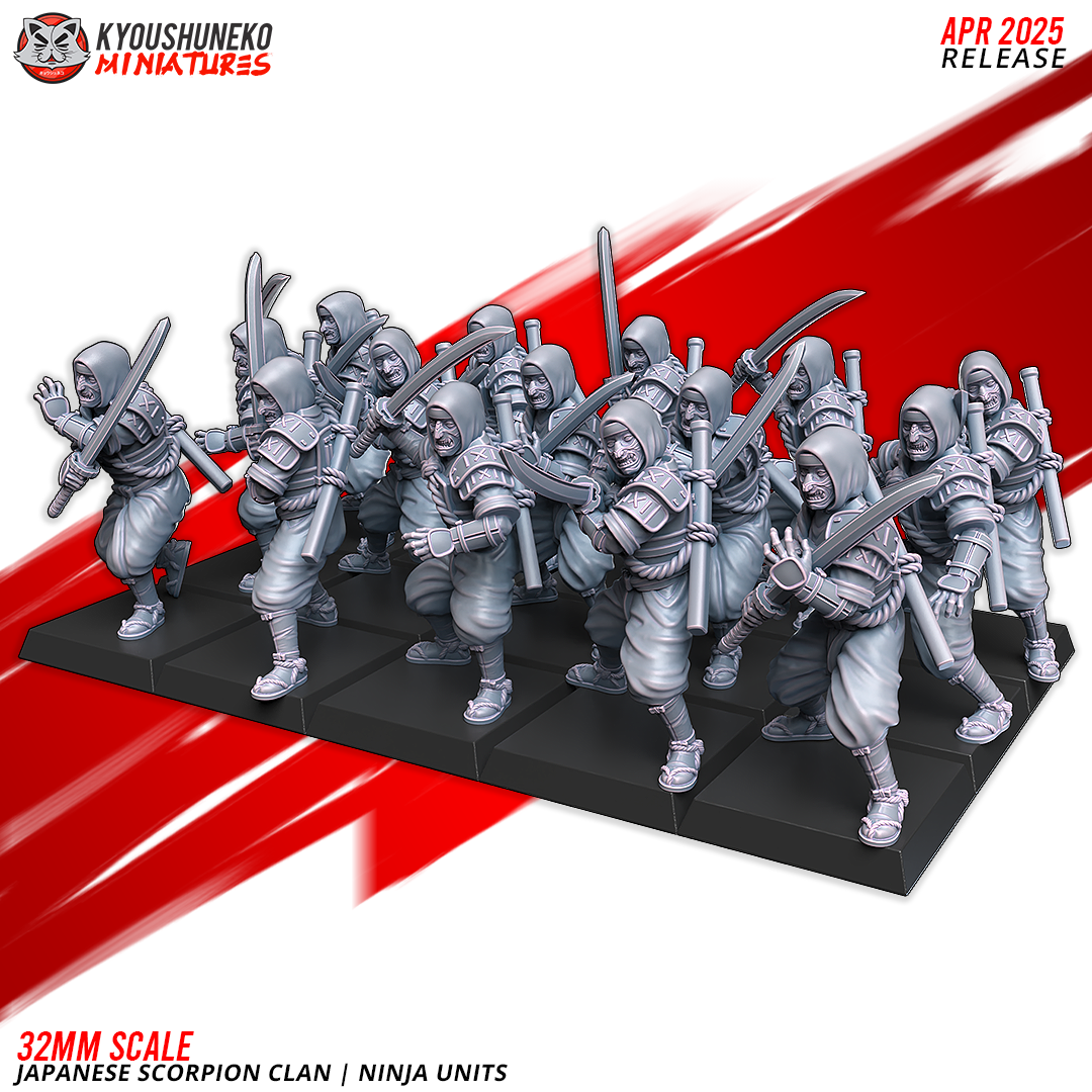 Japanese Scorpion Clan Ninja Unit Miniatures - by Kyoushuneko Miniatures