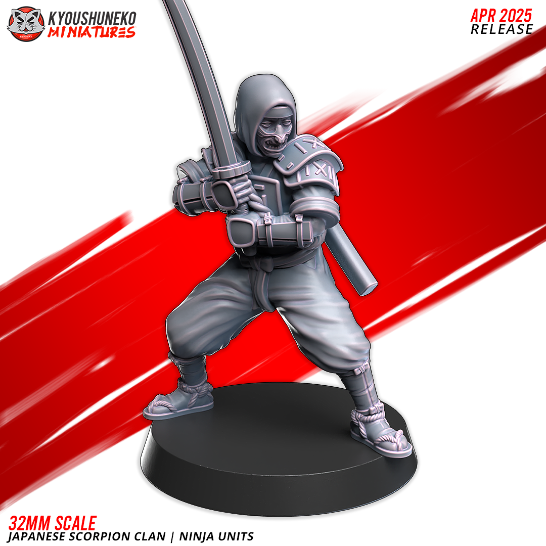 Japanese Scorpion Clan Ninja Unit Miniatures - by Kyoushuneko Miniatures