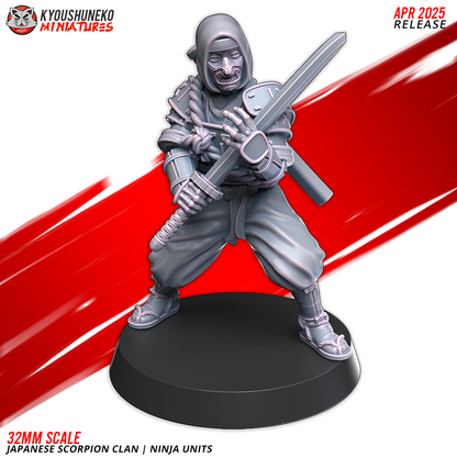 Japanese Scorpion Clan Ninja Unit Miniatures - by Kyoushuneko Miniatures