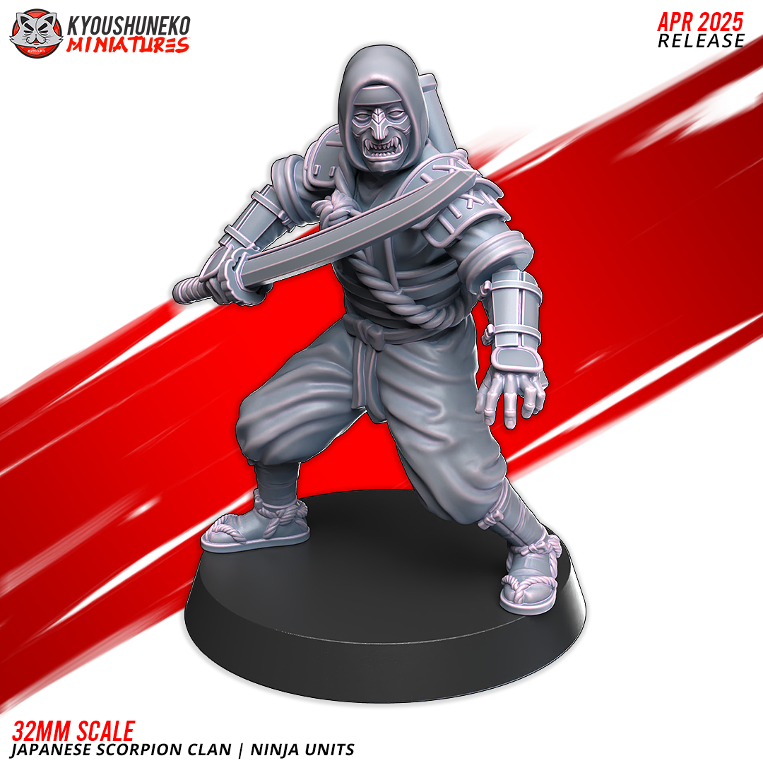Japanese Scorpion Clan Ninja Unit Miniatures - by Kyoushuneko Miniatures