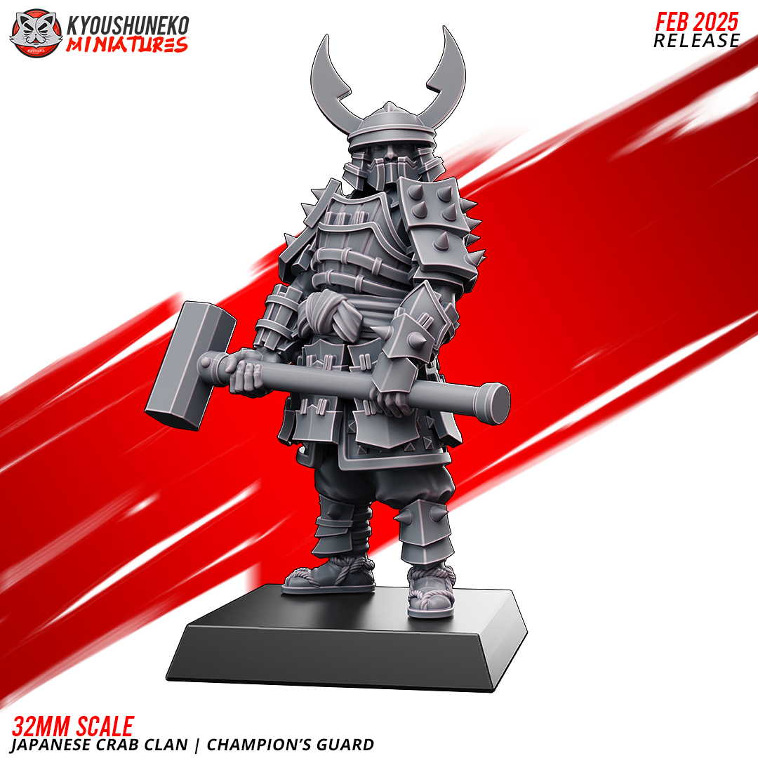 Japanese Crab Clan Champion's Guard Miniatures- by Kyoushuneko Miniatures