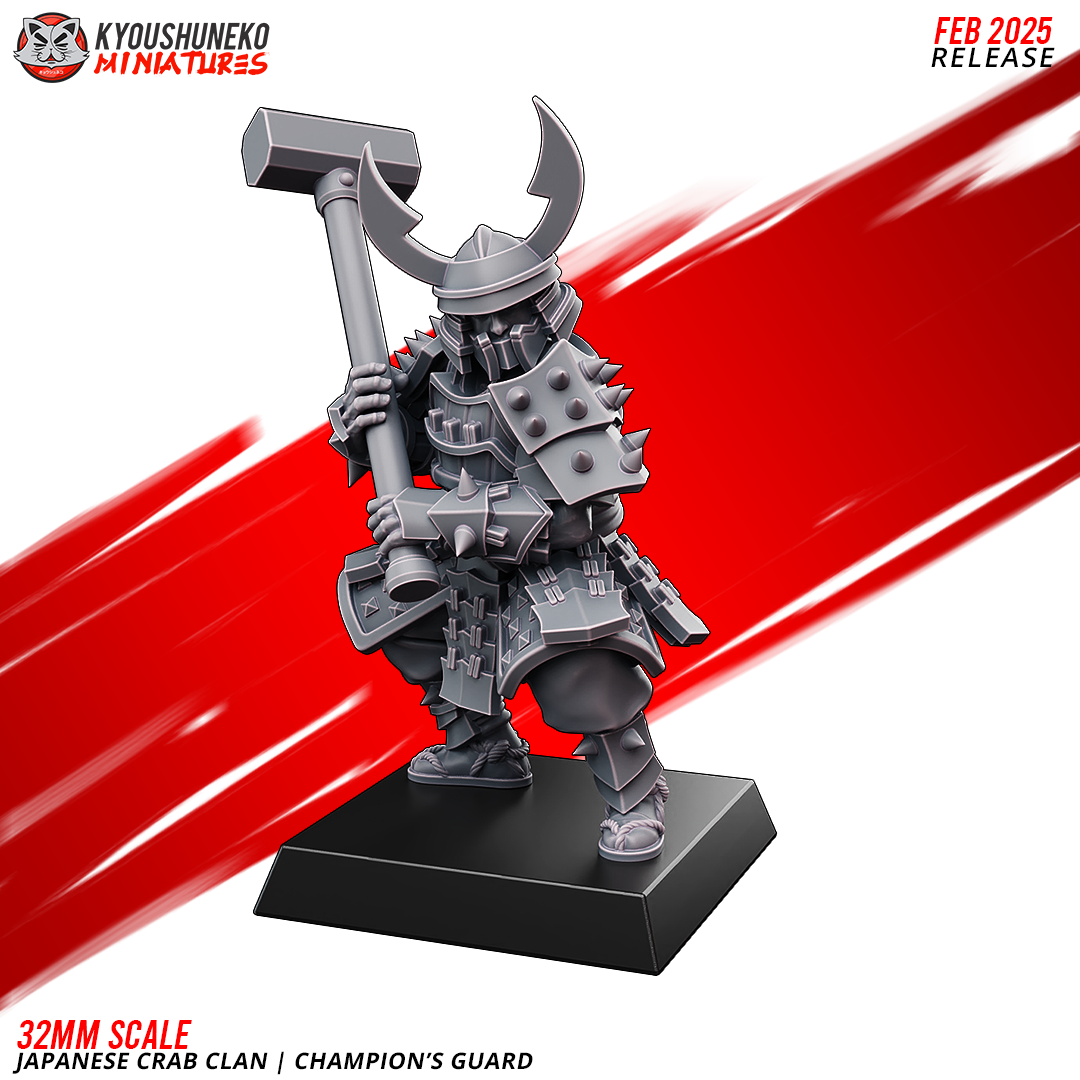 Japanese Crab Clan Champion's Guard Miniatures- by Kyoushuneko Miniatures