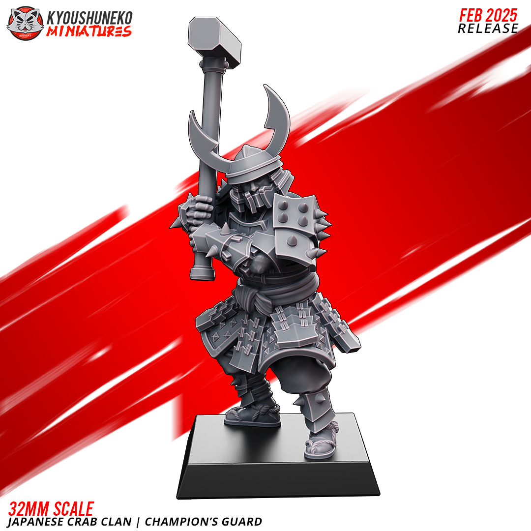 Japanese Crab Clan Champion's Guard Miniatures- by Kyoushuneko Miniatures