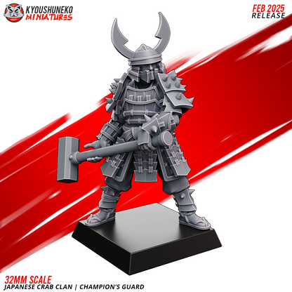 Japanese Crab Clan Champion's Guard Miniatures- by Kyoushuneko Miniatures