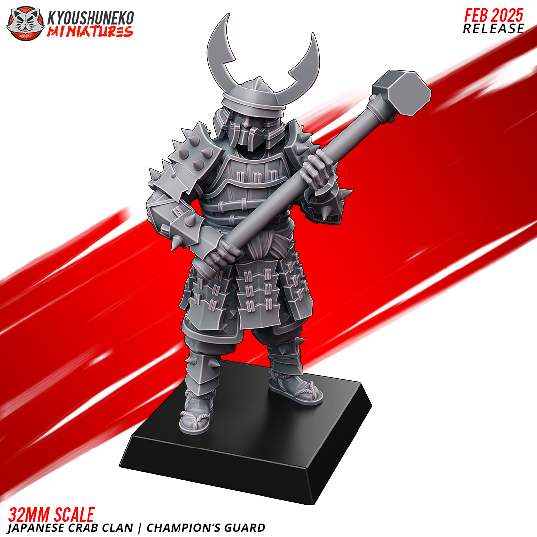 Japanese Crab Clan Champion's Guard Miniatures- by Kyoushuneko Miniatures