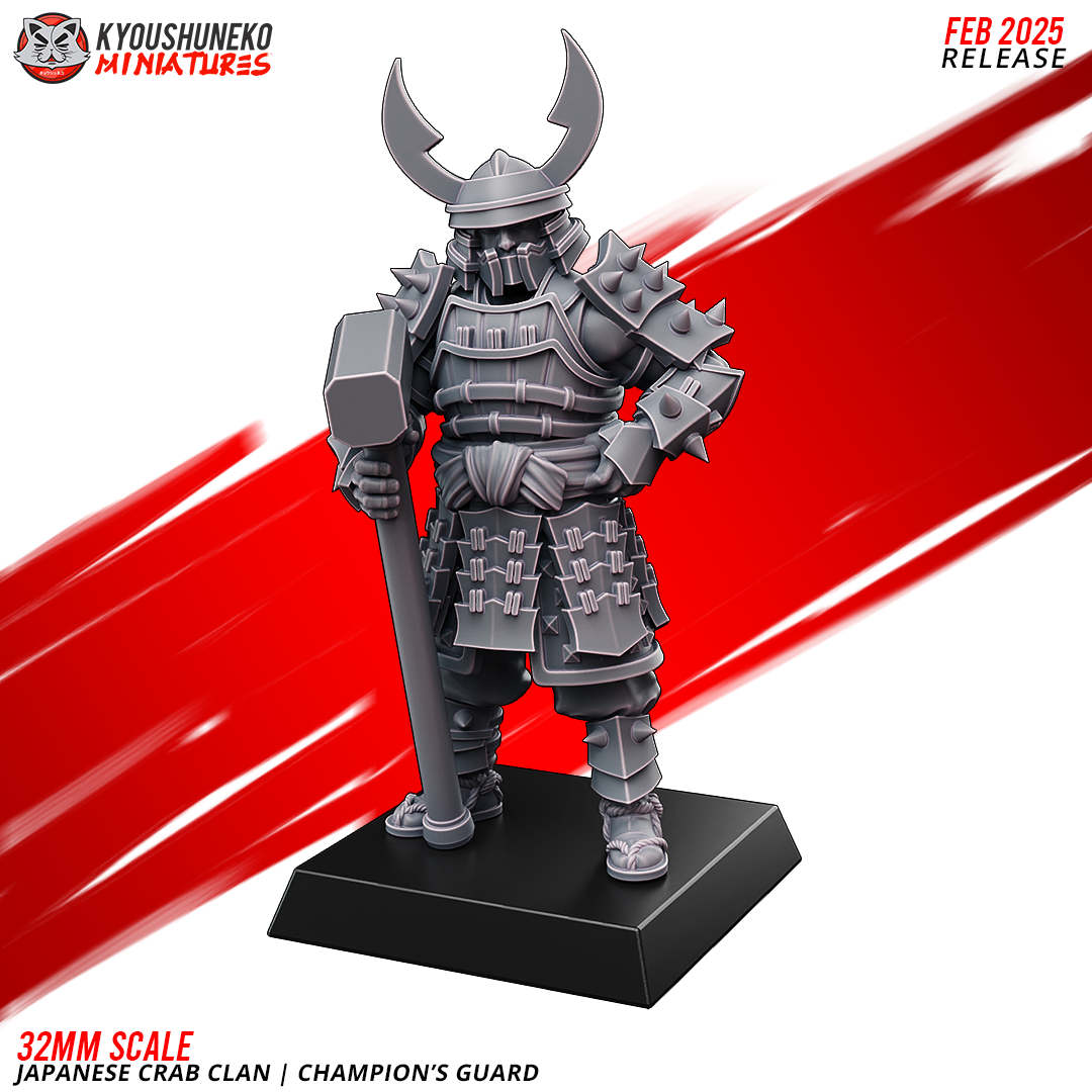 Japanese Crab Clan Champion's Guard Miniatures- by Kyoushuneko Miniatures