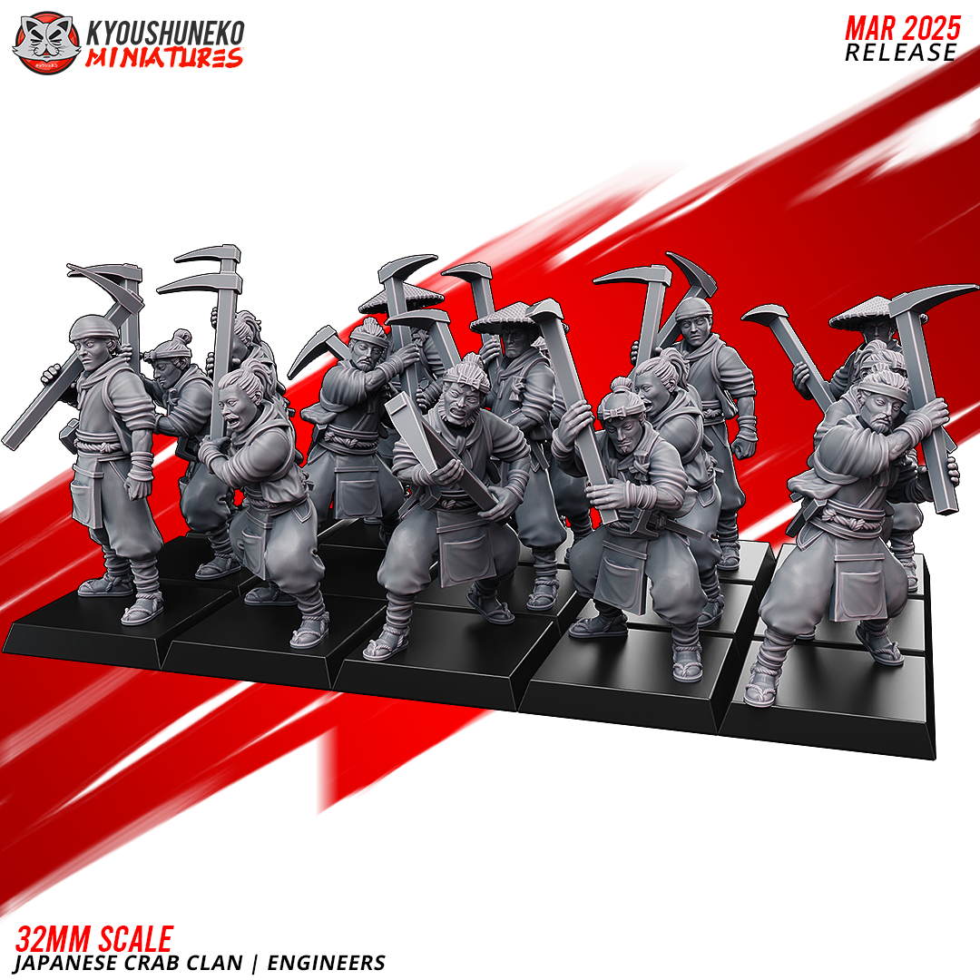 Japanese Crab Clan Engineer Miniatures - by Kyoushuneko Miniatures