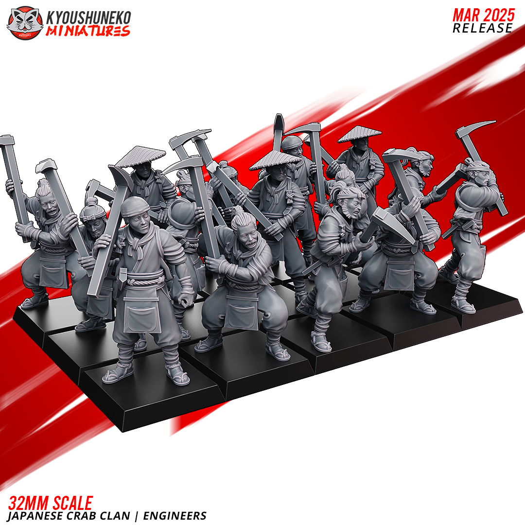 Japanese Crab Clan Engineer Miniatures - by Kyoushuneko Miniatures
