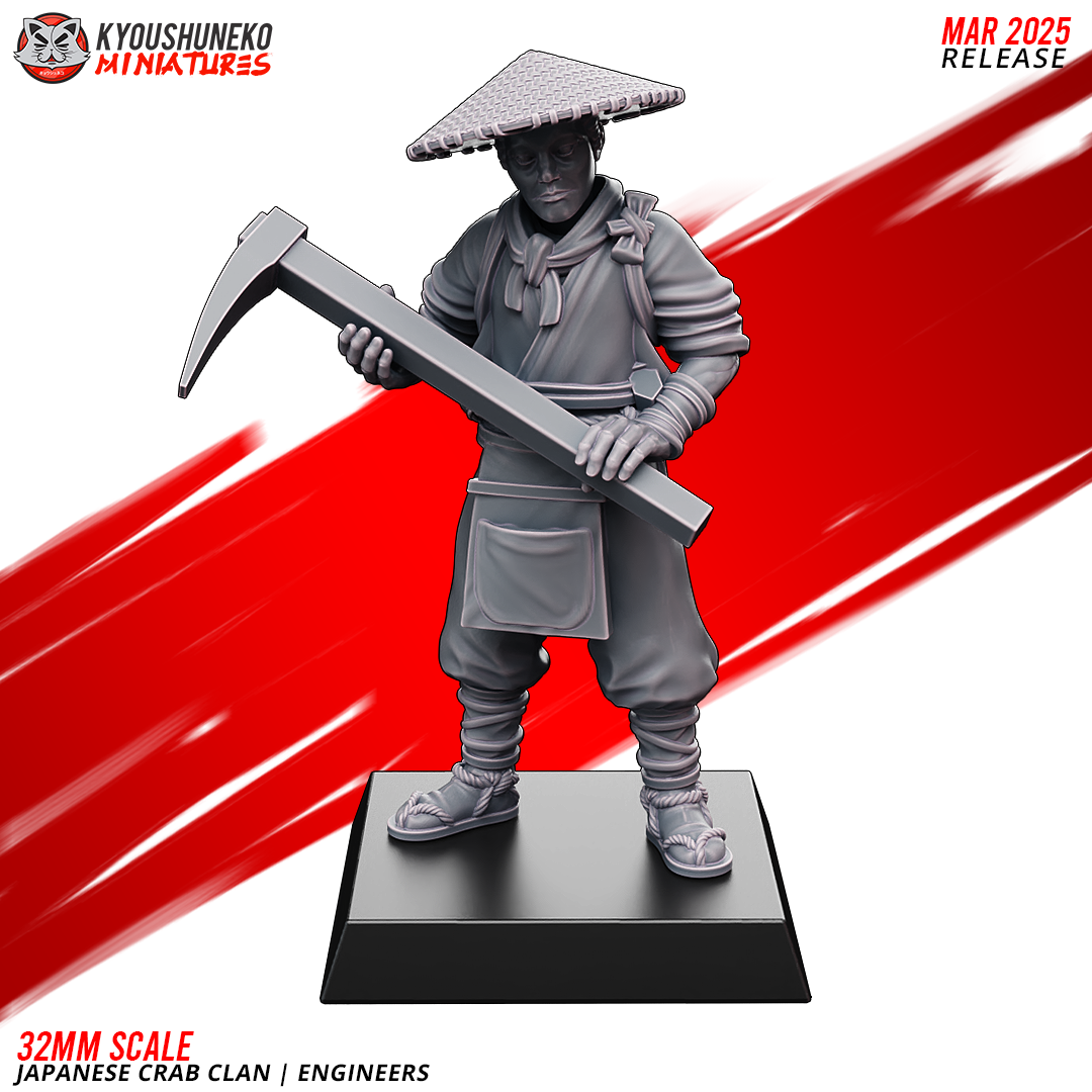 Japanese Crab Clan Engineer Miniatures - by Kyoushuneko Miniatures