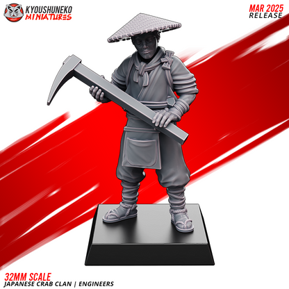 Japanese Crab Clan Engineer Miniatures - by Kyoushuneko Miniatures
