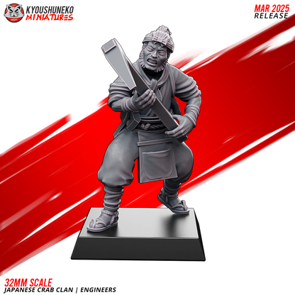 Japanese Crab Clan Engineer Miniatures - by Kyoushuneko Miniatures
