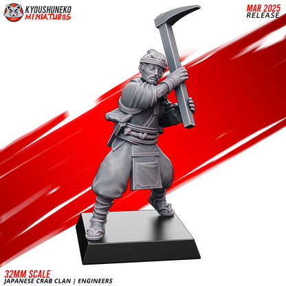 Japanese Crab Clan Engineer Miniatures - by Kyoushuneko Miniatures