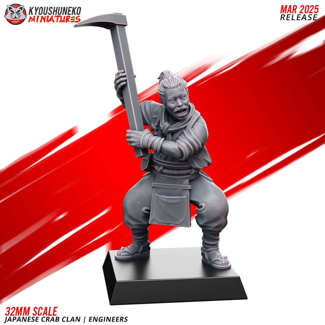 Japanese Crab Clan Engineer Miniatures - by Kyoushuneko Miniatures