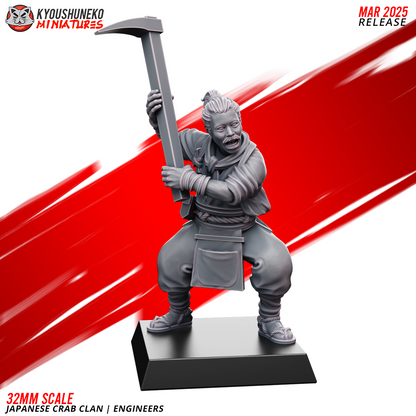 Japanese Crab Clan Engineer Miniatures - by Kyoushuneko Miniatures