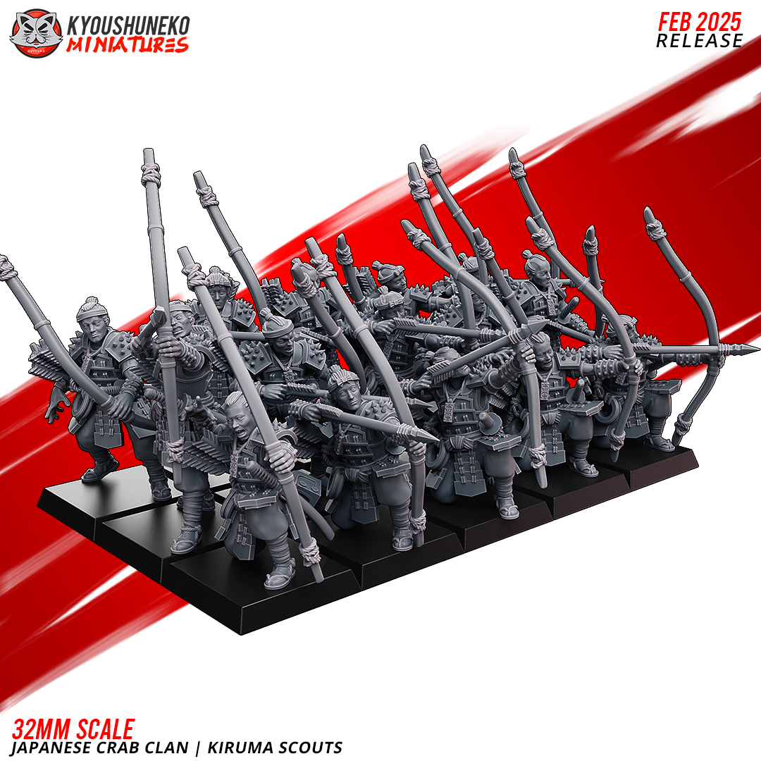 Japanese Crab Clan Kiruma Scout Miniatures - by Kyoushuneko Miniatures
