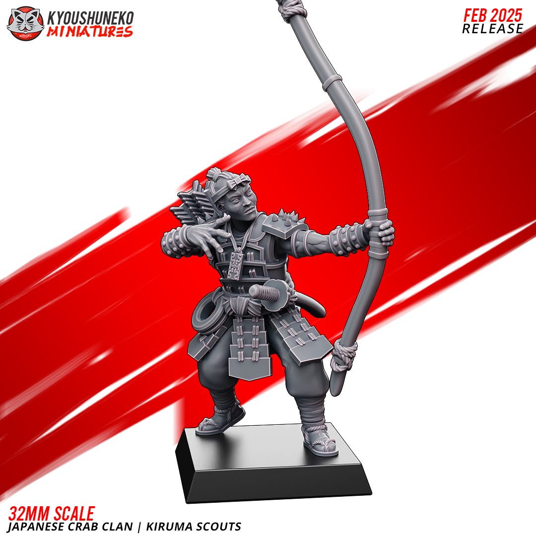 Japanese Crab Clan Kiruma Scout Miniatures - by Kyoushuneko Miniatures