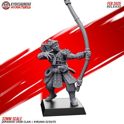 Japanese Crab Clan Kiruma Scout Miniatures - by Kyoushuneko Miniatures
