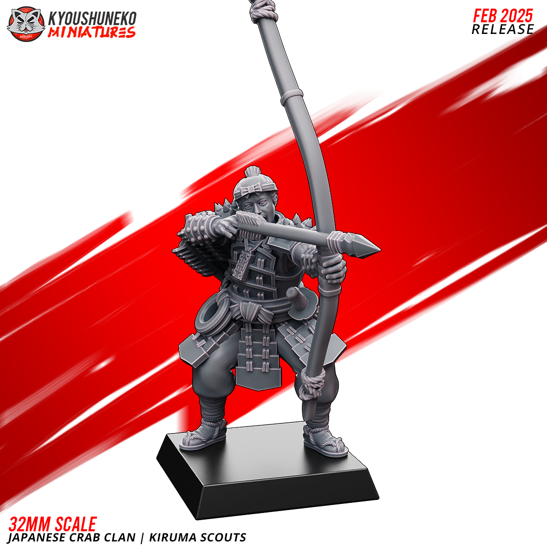 Japanese Crab Clan Kiruma Scout Miniatures - by Kyoushuneko Miniatures