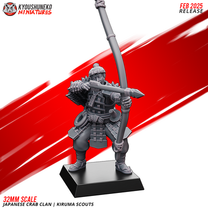 Japanese Crab Clan Kiruma Scout Miniatures - by Kyoushuneko Miniatures