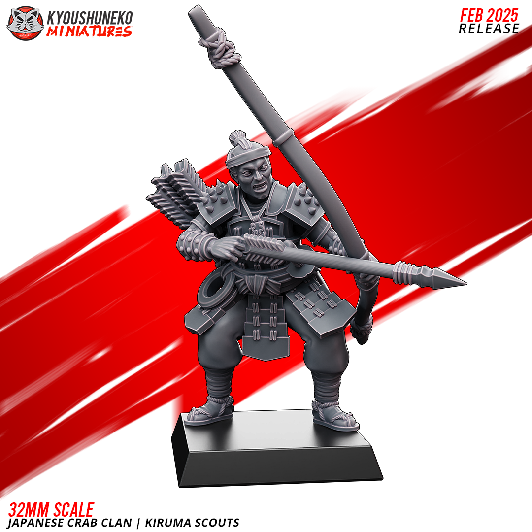 Japanese Crab Clan Kiruma Scout Miniatures - by Kyoushuneko Miniatures