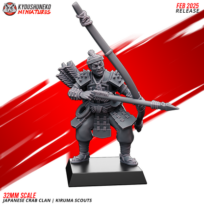 Japanese Crab Clan Kiruma Scout Miniatures - by Kyoushuneko Miniatures