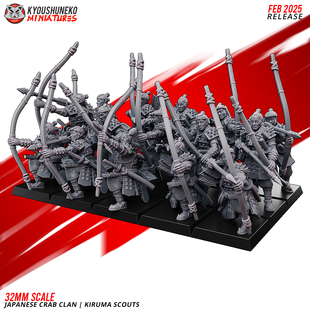 Japanese Crab Clan Kiruma Scout Miniatures - by Kyoushuneko Miniatures
