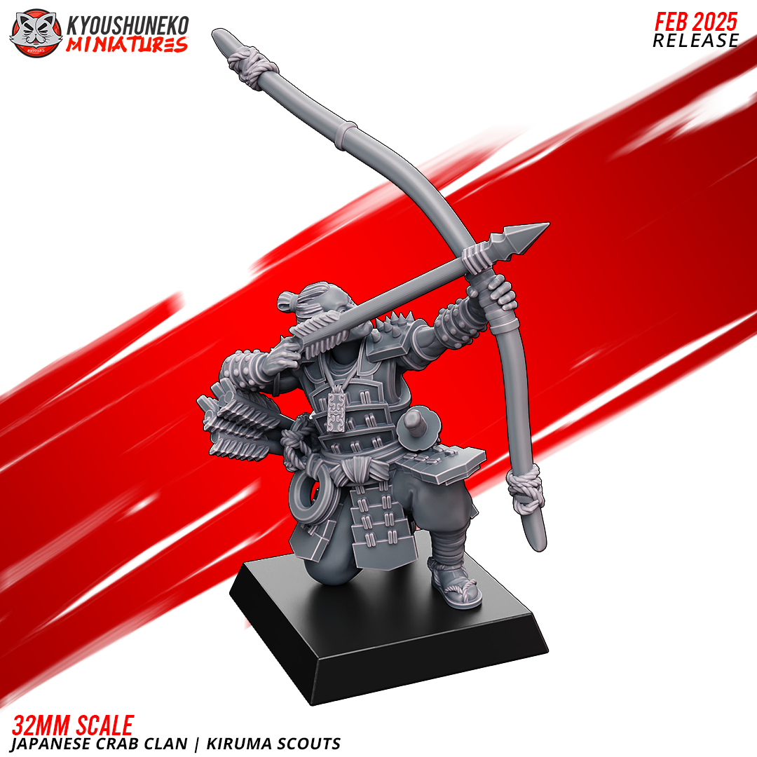Japanese Crab Clan Kiruma Scout Miniatures - by Kyoushuneko Miniatures