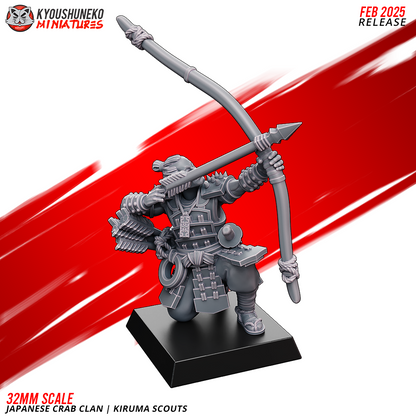 Japanese Crab Clan Kiruma Scout Miniatures - by Kyoushuneko Miniatures