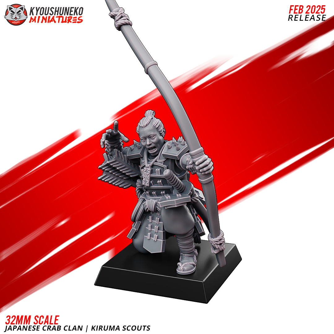 Japanese Crab Clan Kiruma Scout Miniatures - by Kyoushuneko Miniatures